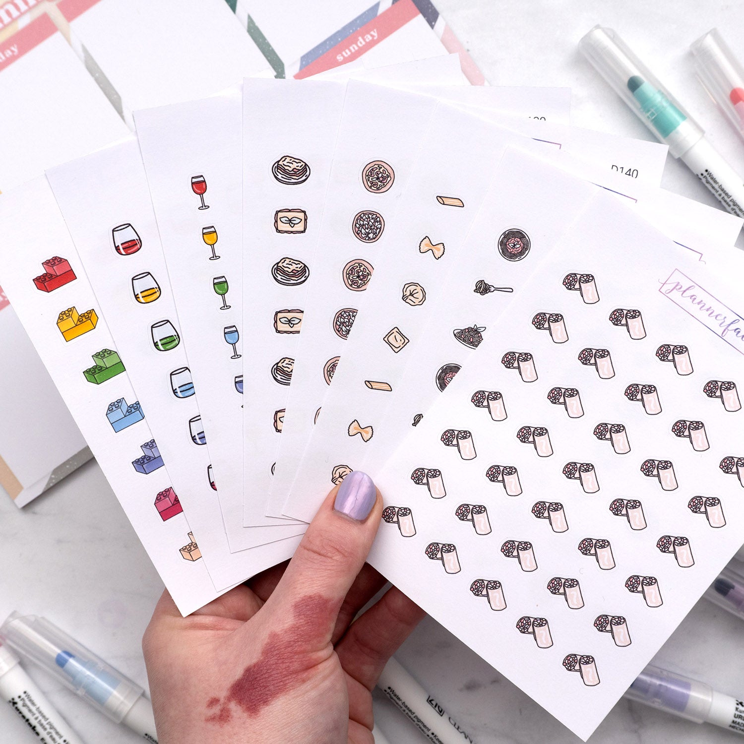 Plannerface doodle icon planner stickers