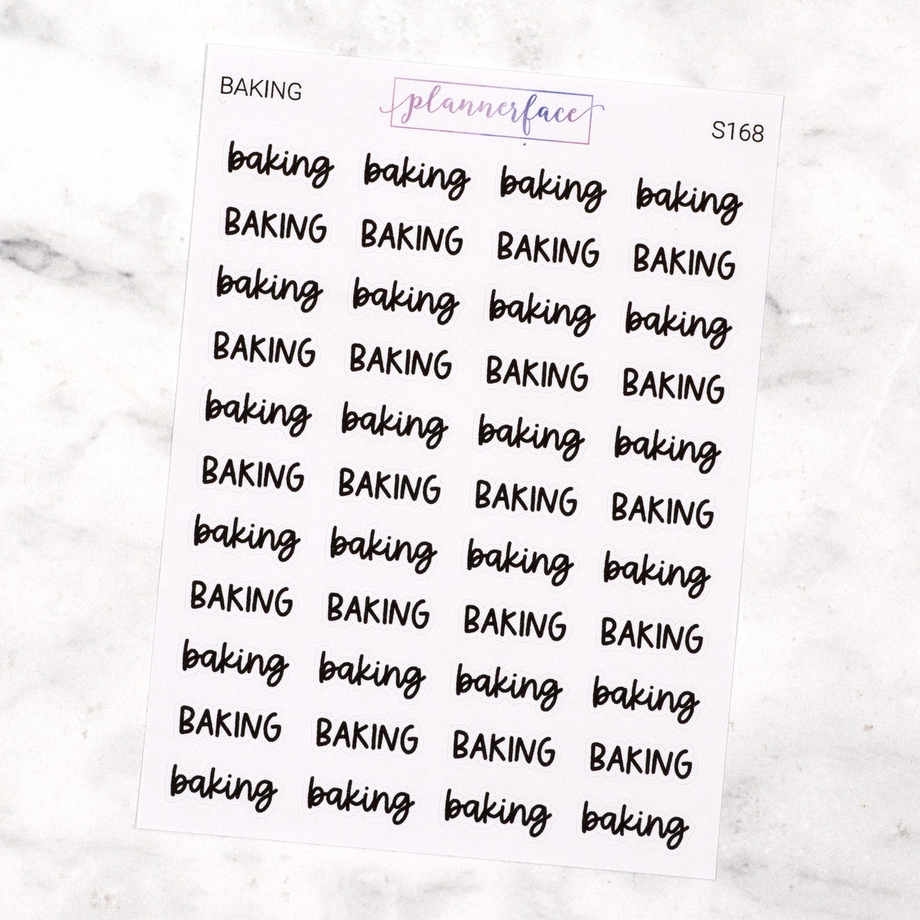 Baking Script Stickers
