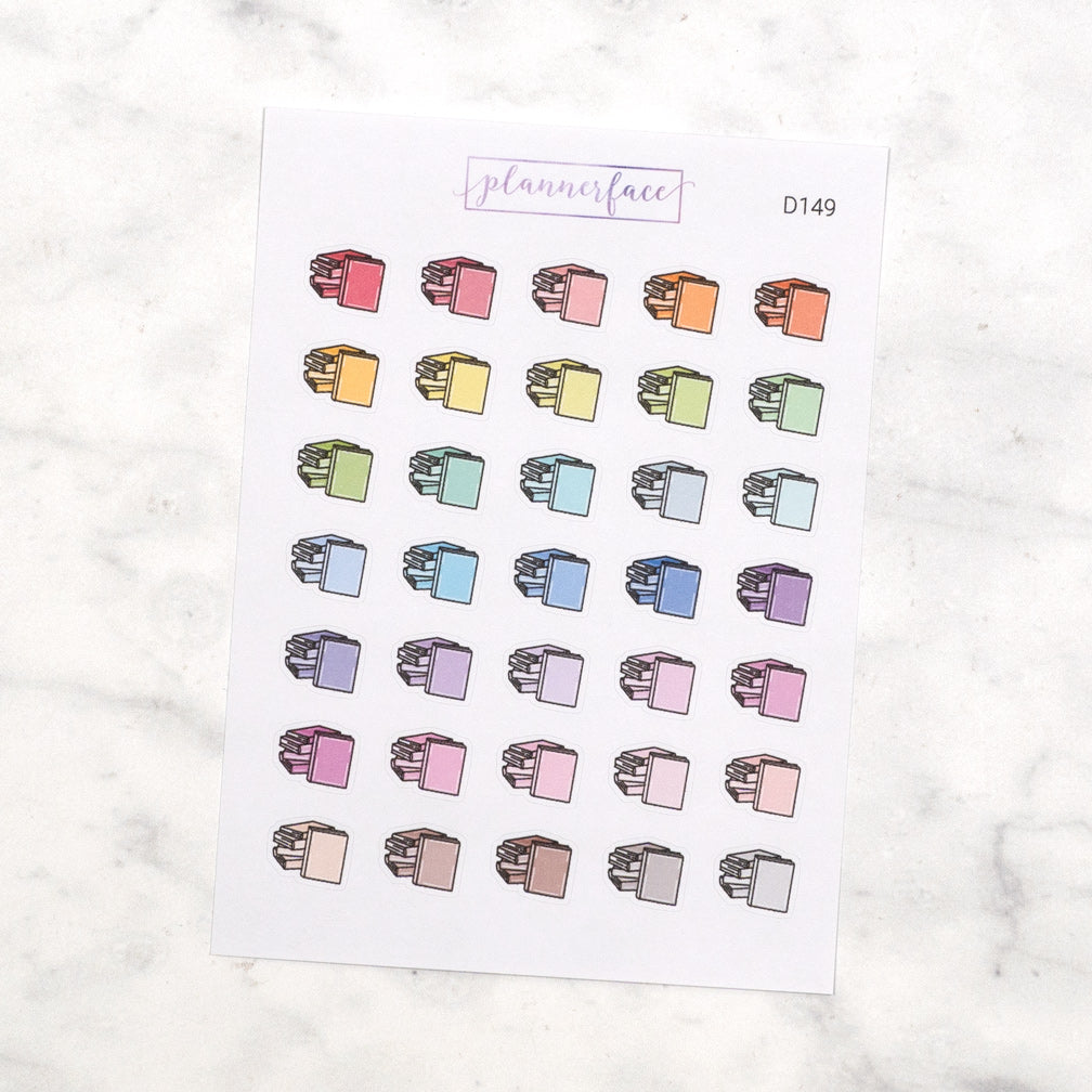 Book Stack Multicolour Doodle Stickers