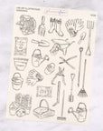 Gardening Line Art Transparent Journalling Stickers