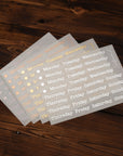 Foil Days Of The Week Script Sticker Bundle (4 Sheet Mixed Foil Bundle)