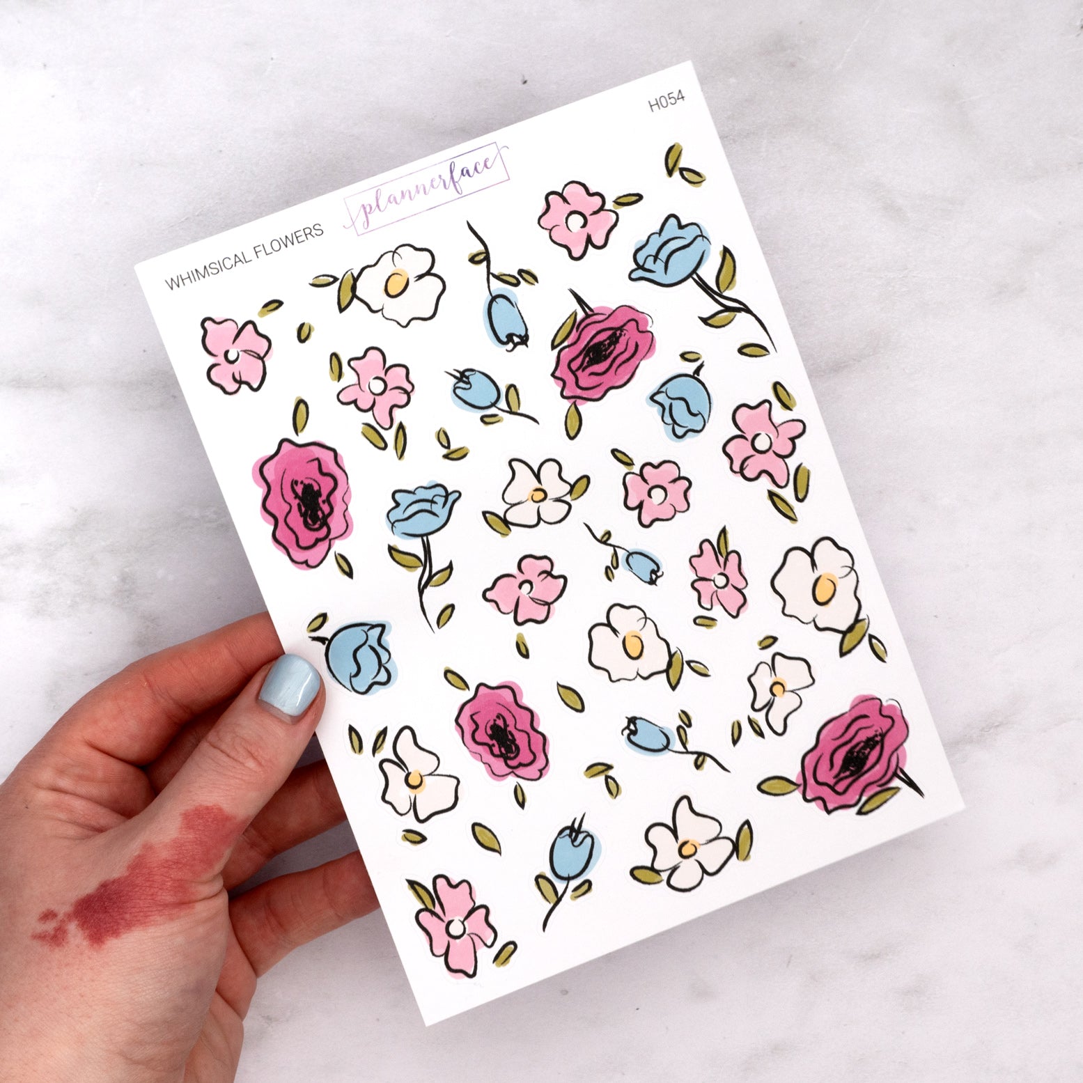 Whimsical Doodle Flowers Journalling Stickers