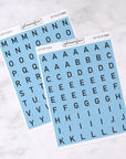 Letter Tile Alphabet Journalling Stickers (2 Sheets)