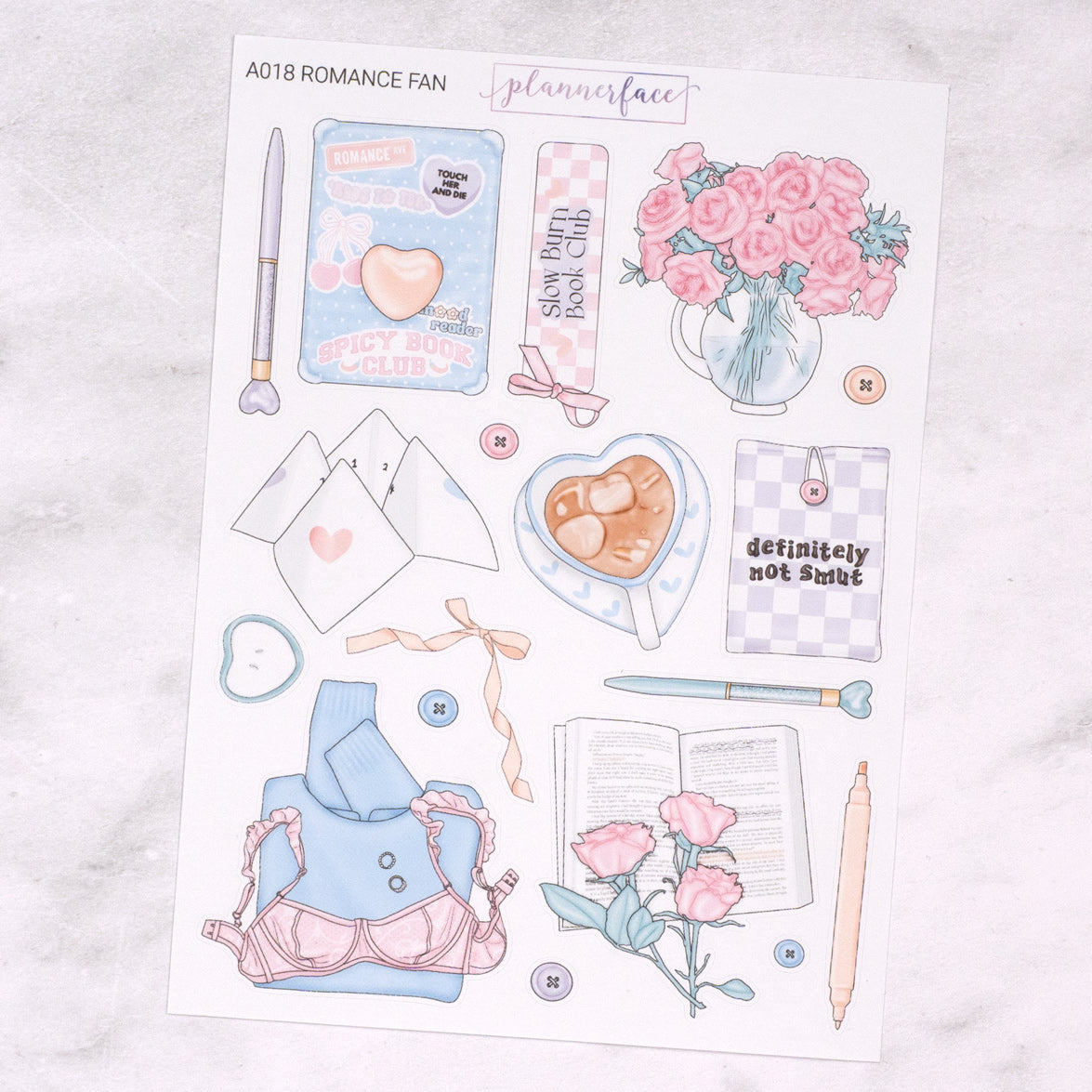 Romance Fan Creative Journal Sticker Set