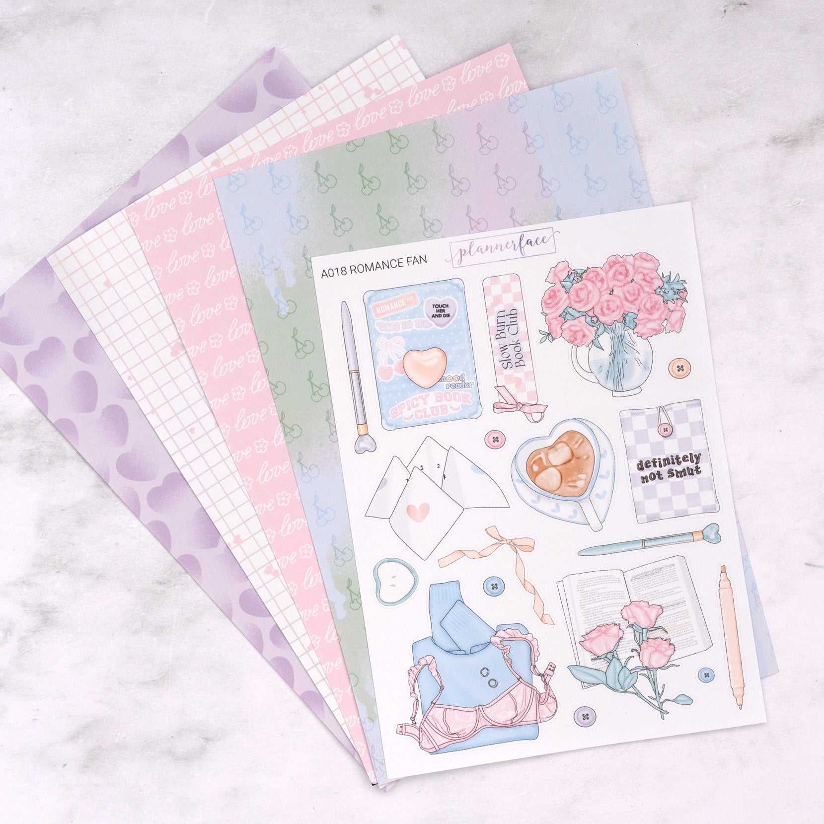 Romance Fan Creative Journal Sticker Set
