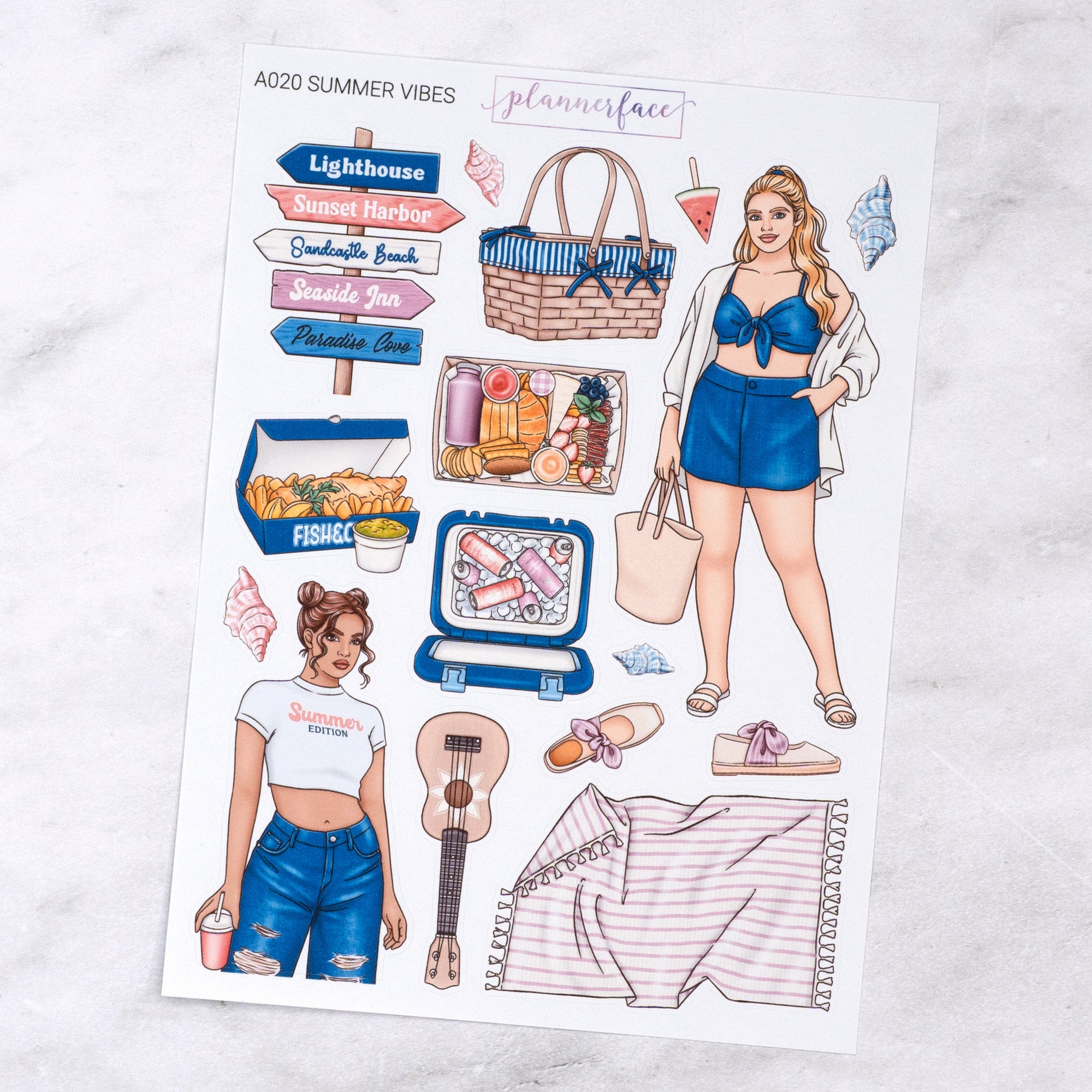 Summer Vibes Creative Journal Sticker Set