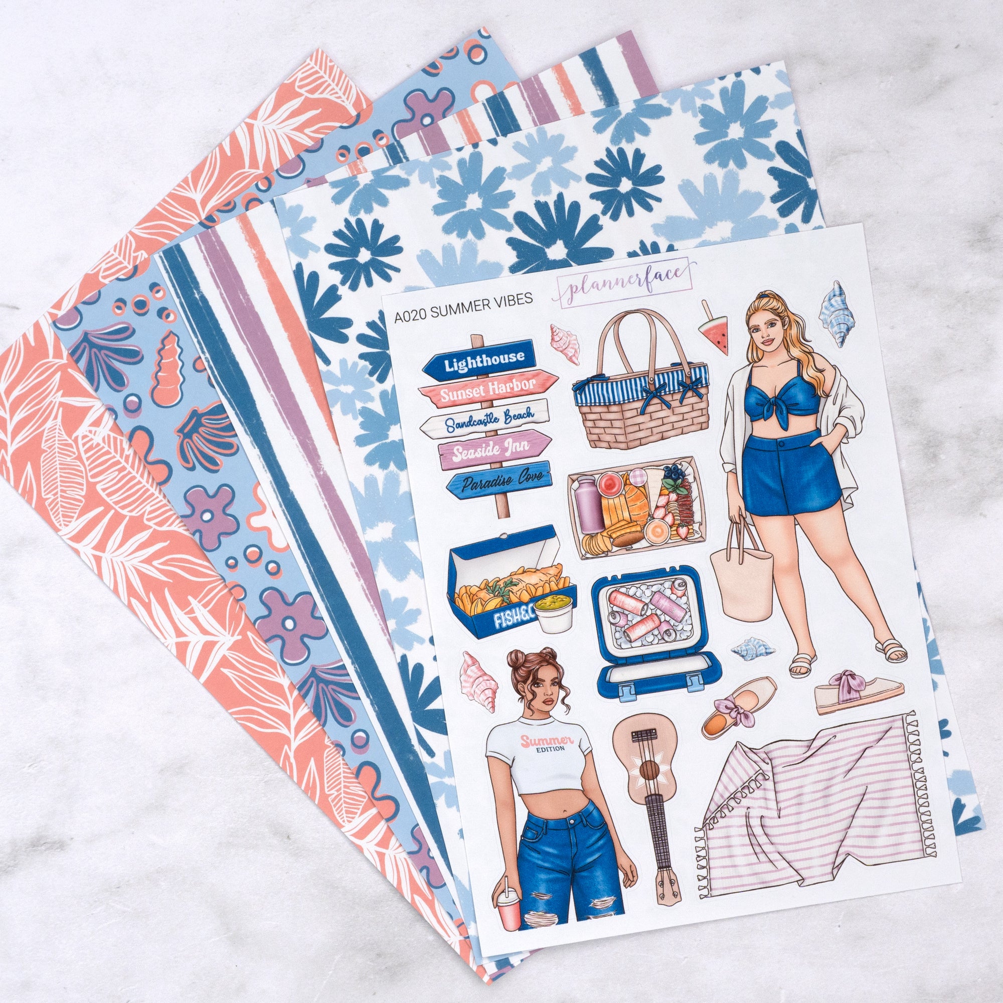 Summer Vibes Creative Journal Sticker Set