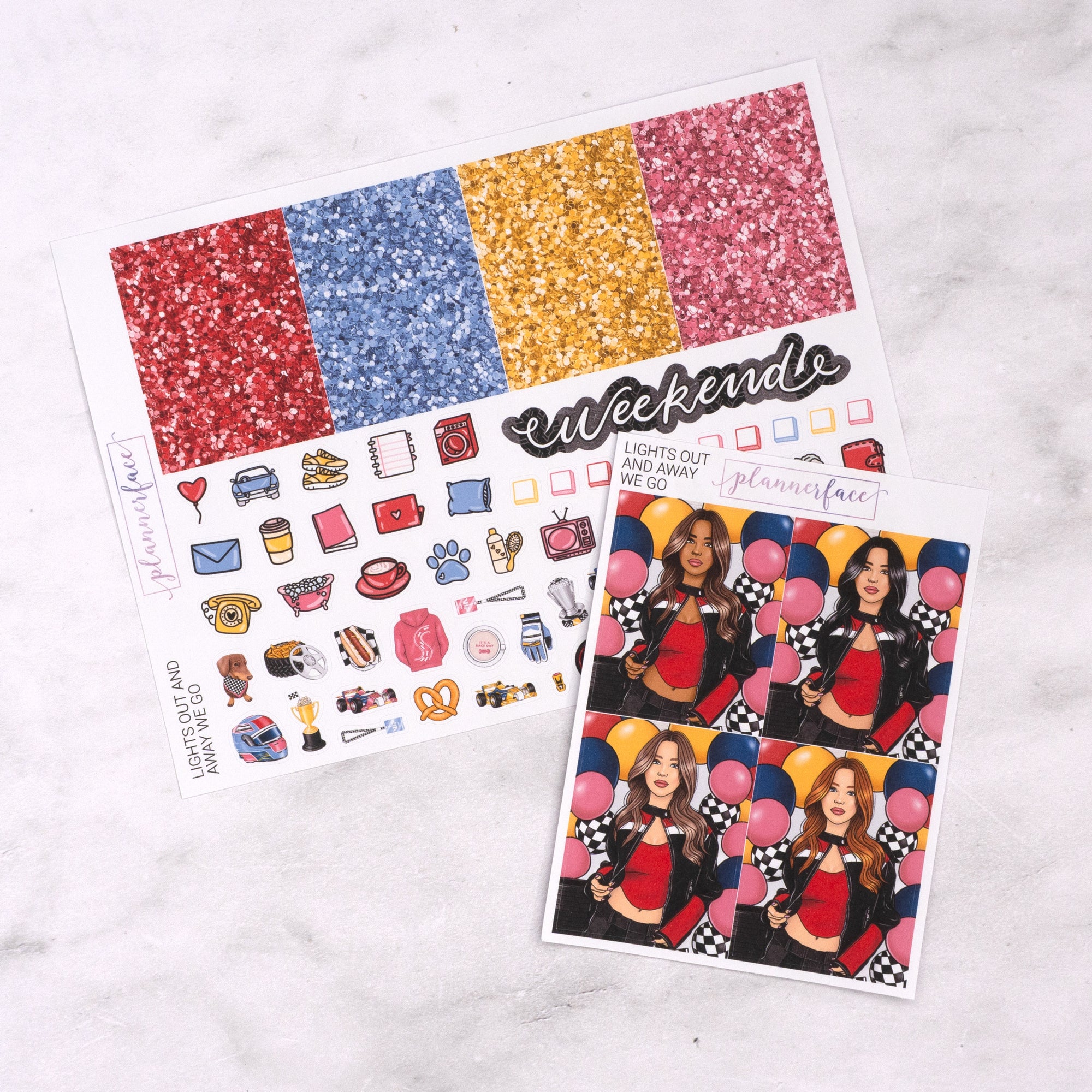 Lights Out & Away We Go Weekly Sticker Kit