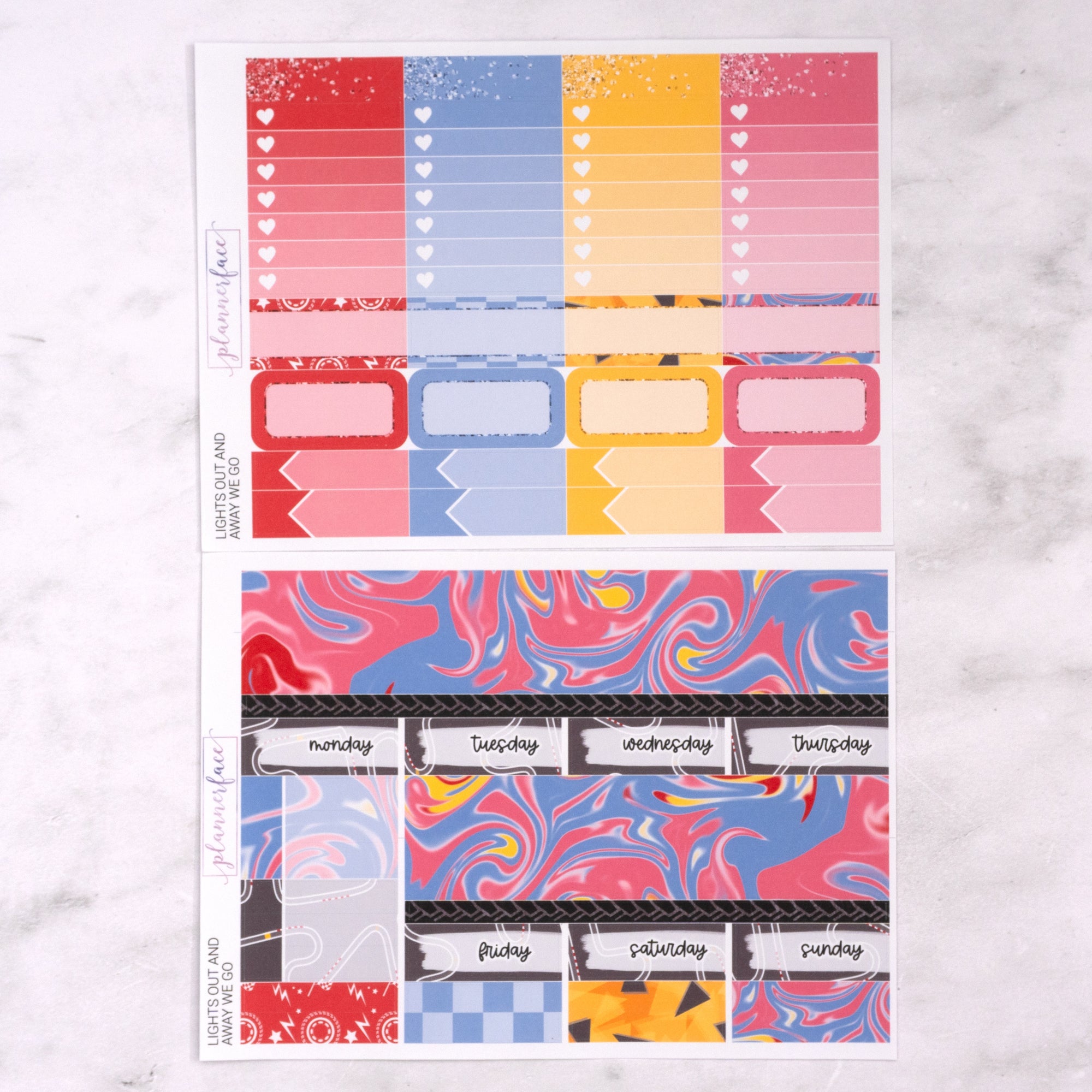 Lights Out & Away We Go Weekly Sticker Kit
