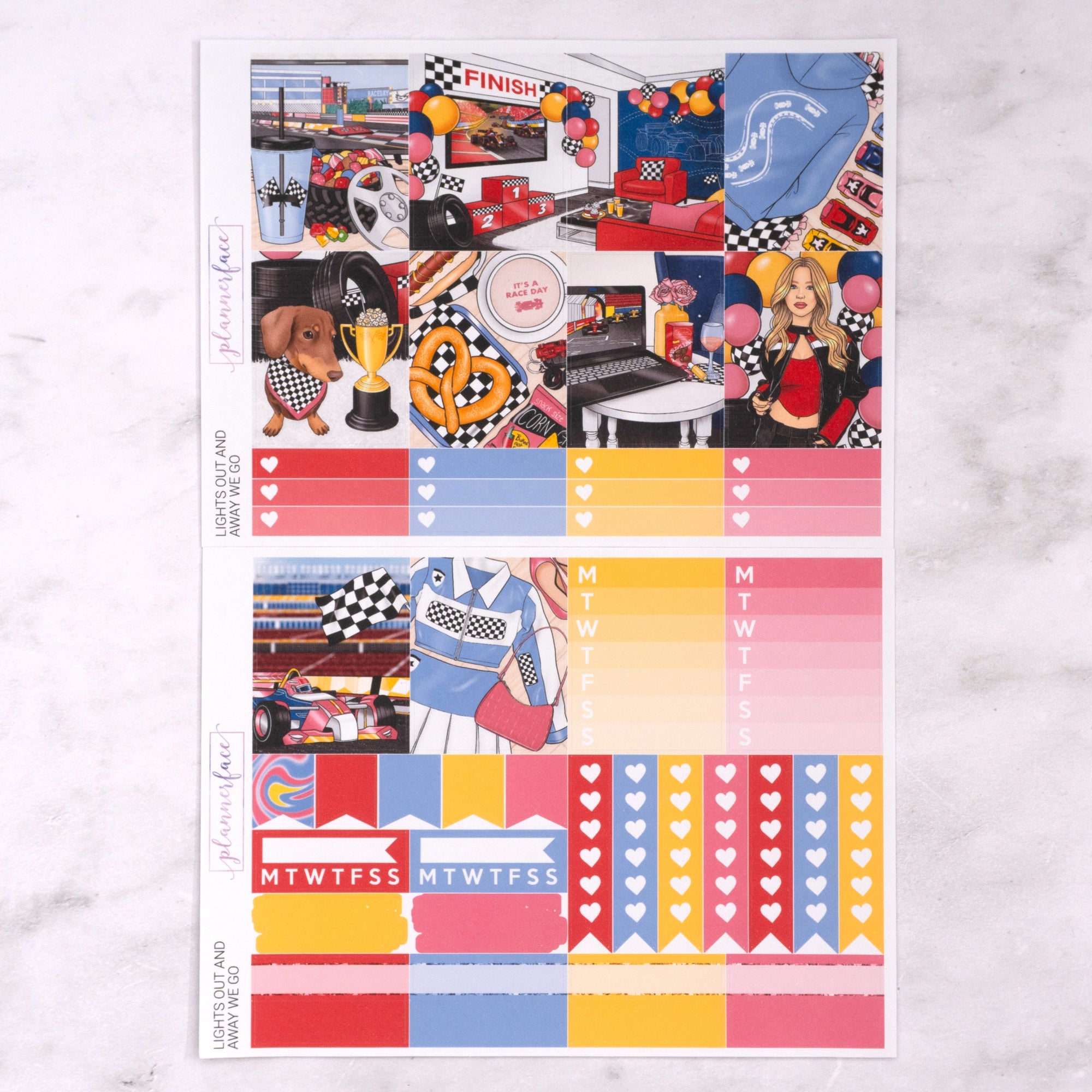 Lights Out & Away We Go Weekly Sticker Kit