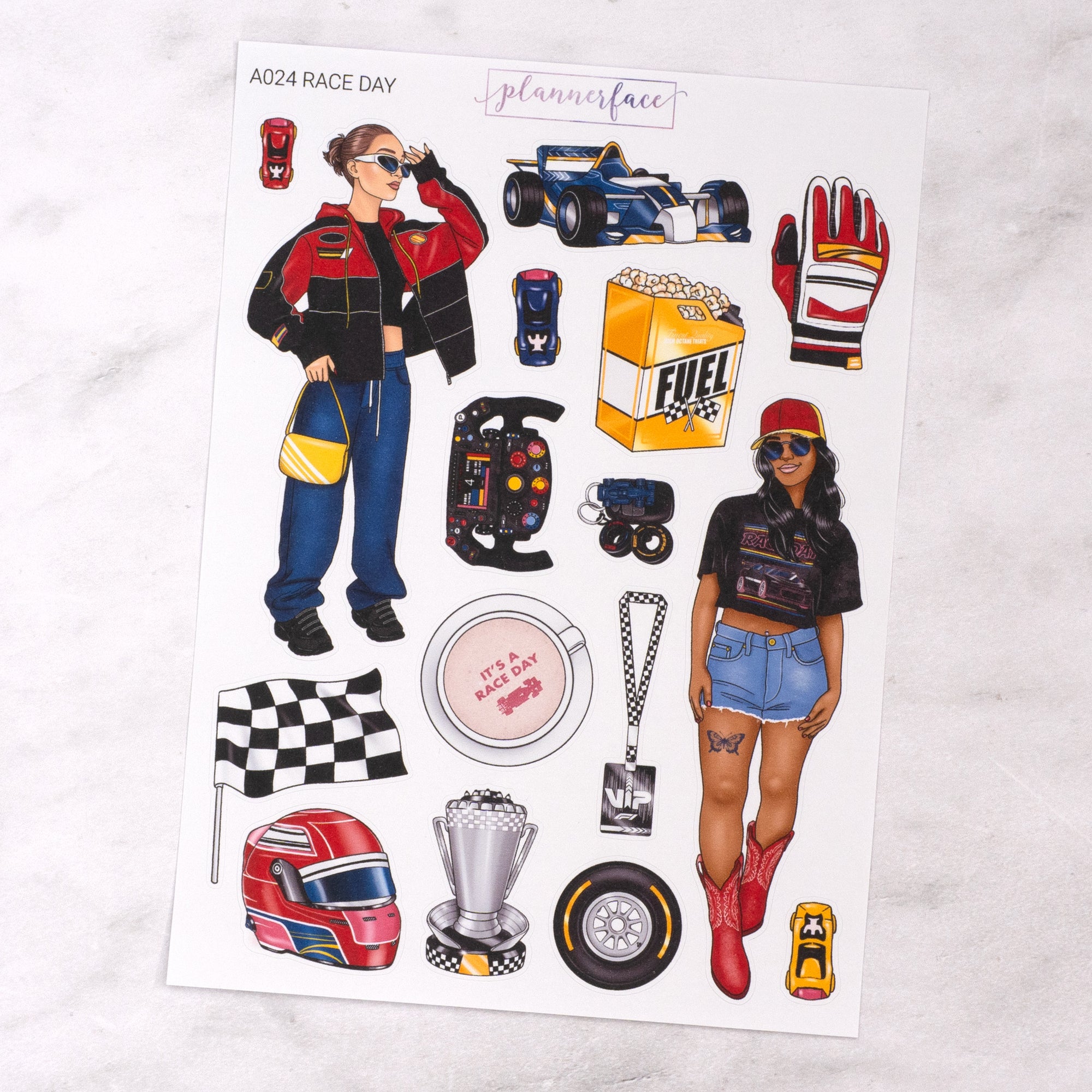 Race Day Creative Journal Sticker Set