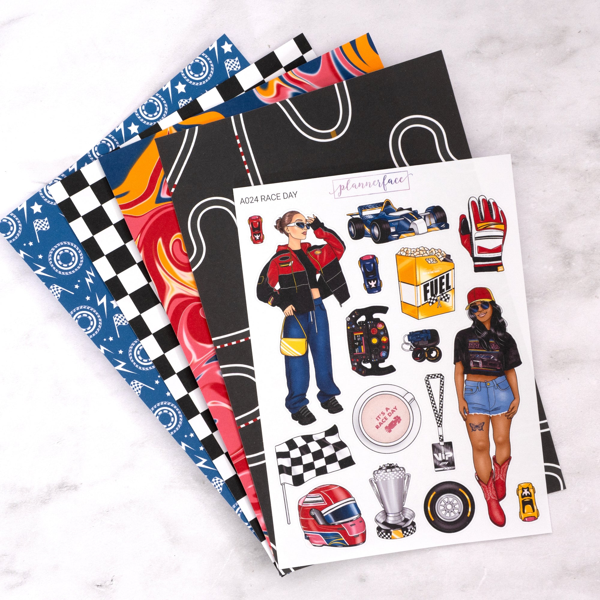 Race Day Creative Journal Sticker Set