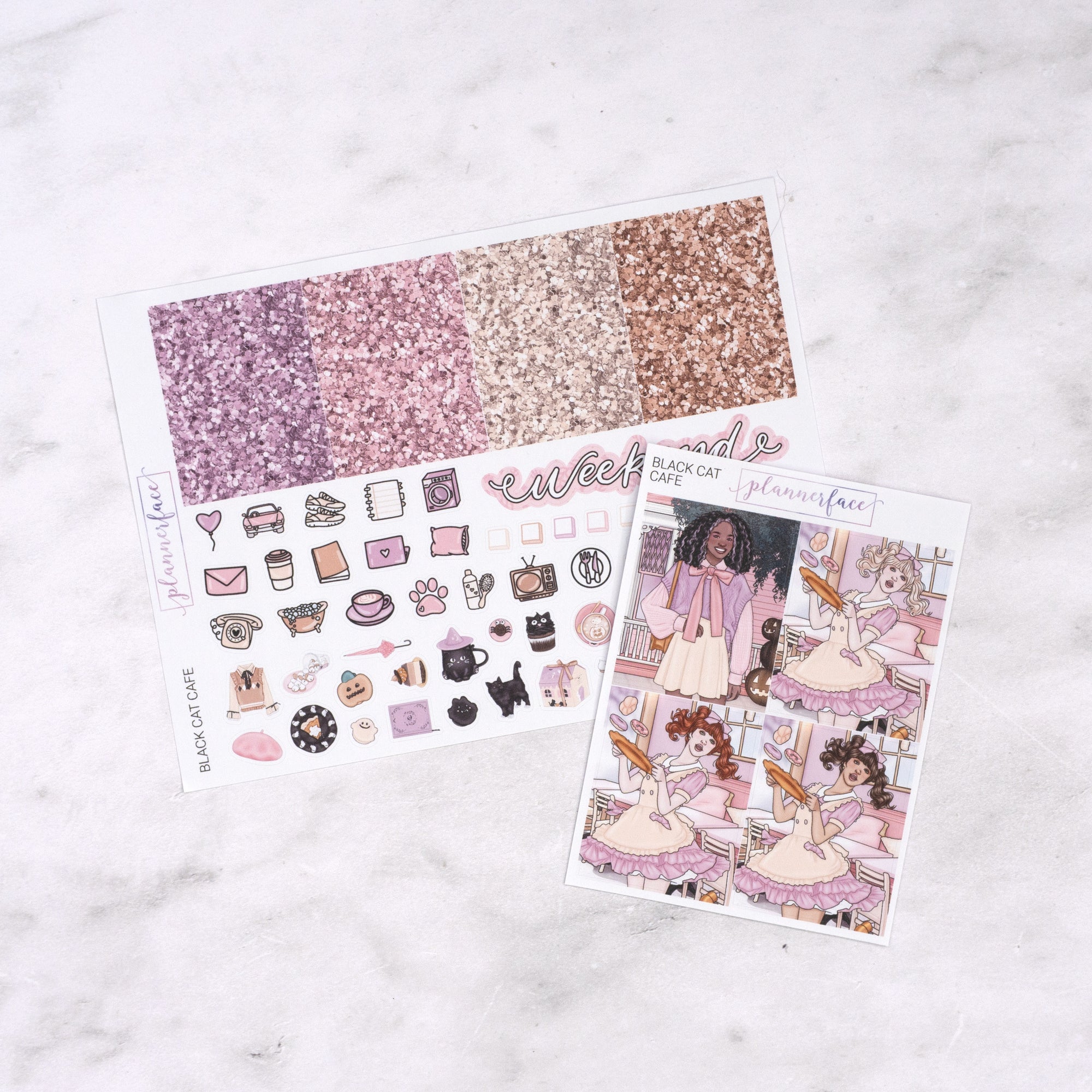 Black Cat Cafe Mini Weekly Sticker Kit