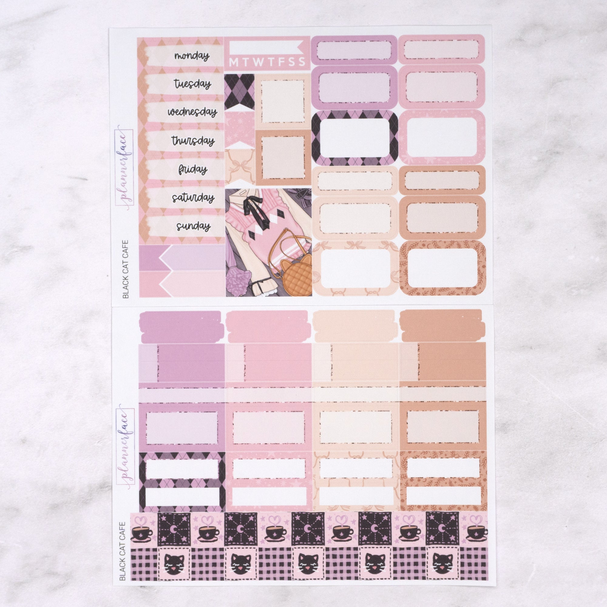 Black Cat Cafe Mini Weekly Sticker Kit