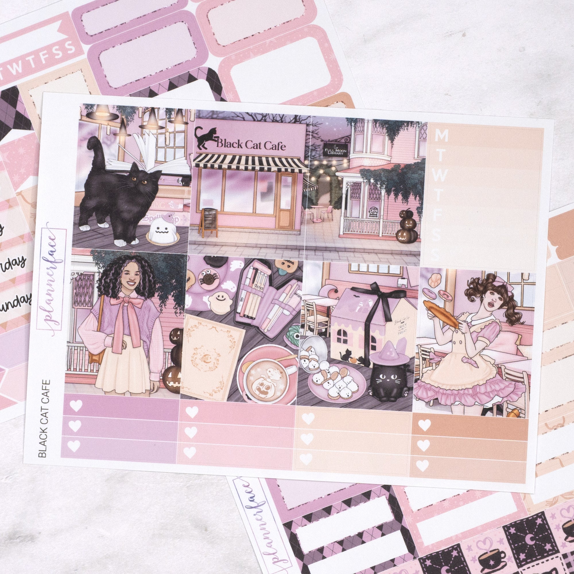 Black Cat Cafe Mini Weekly Sticker Kit