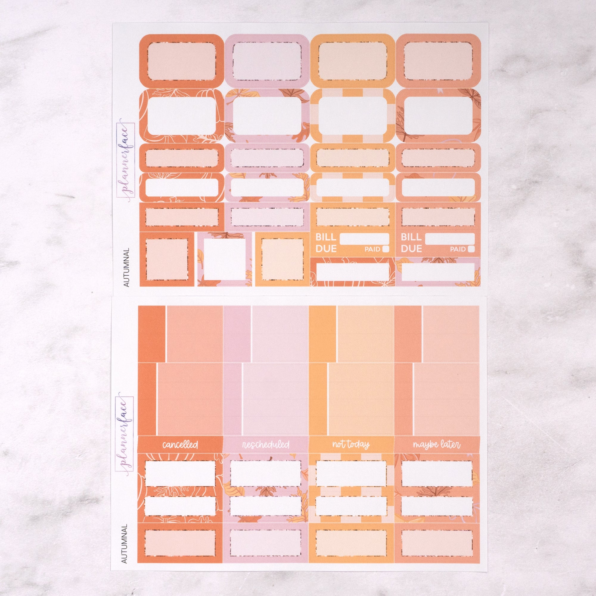 Autumnal Weekly Sticker Kit