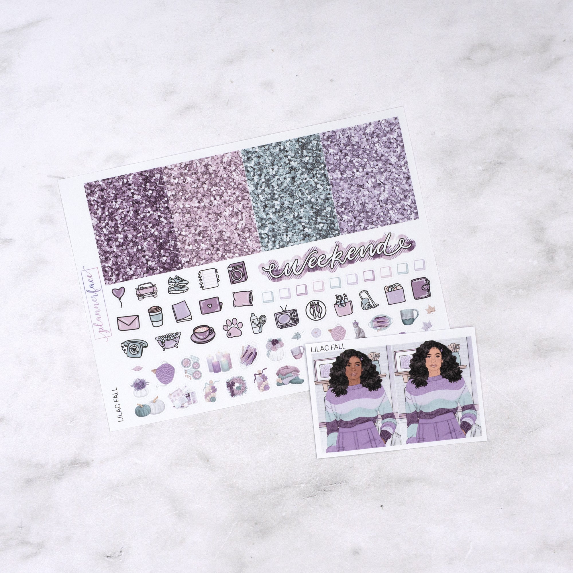 Lilac Fall Mini Weekly Sticker Kit