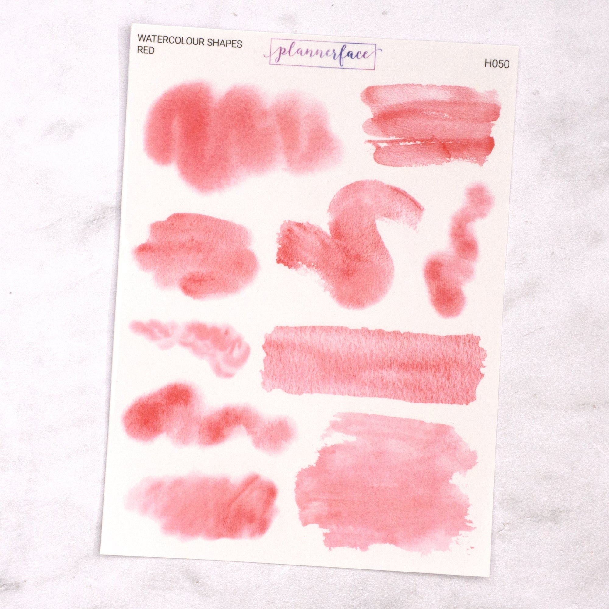 Red Transparent Watercolour Stickers