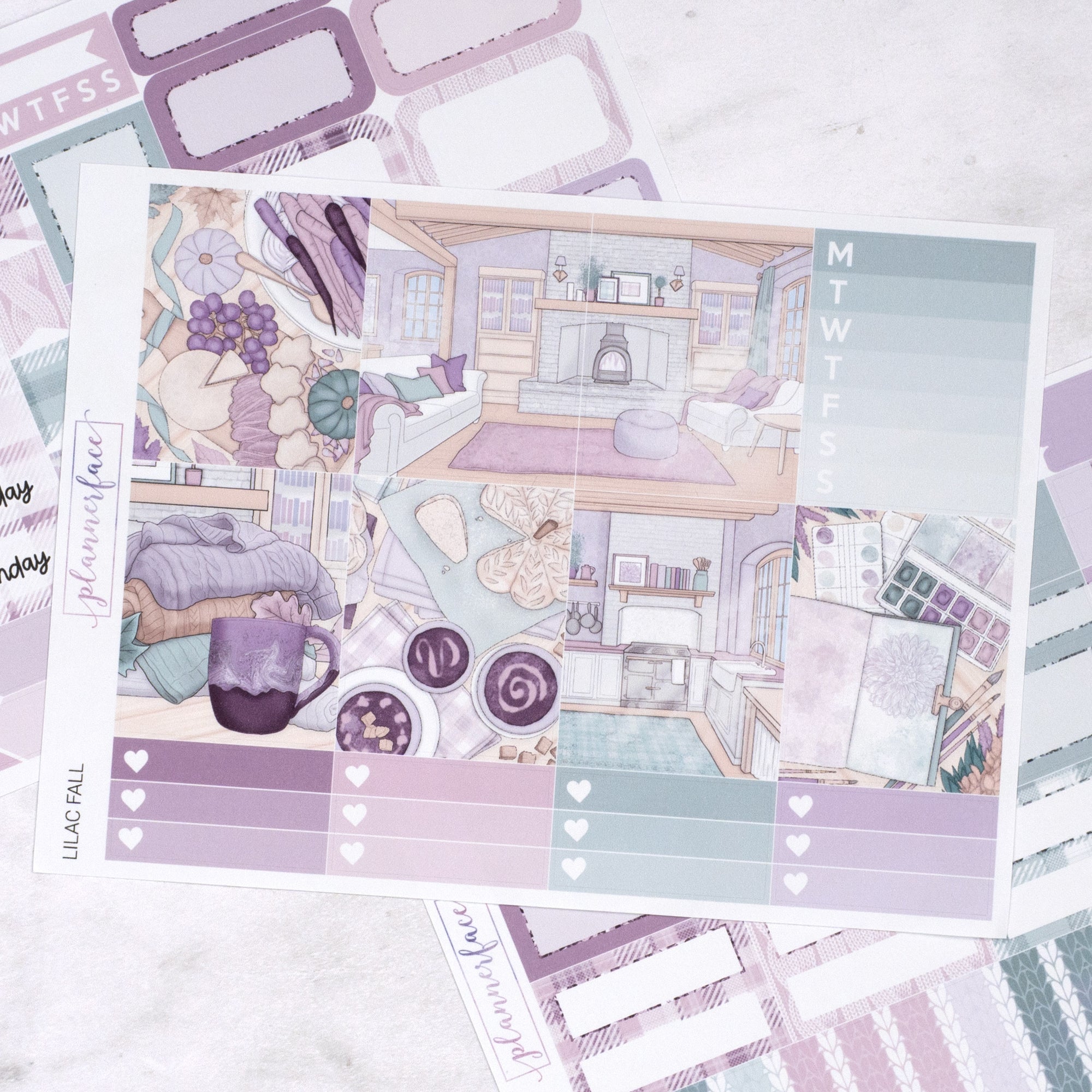 Lilac Fall Mini Weekly Sticker Kit