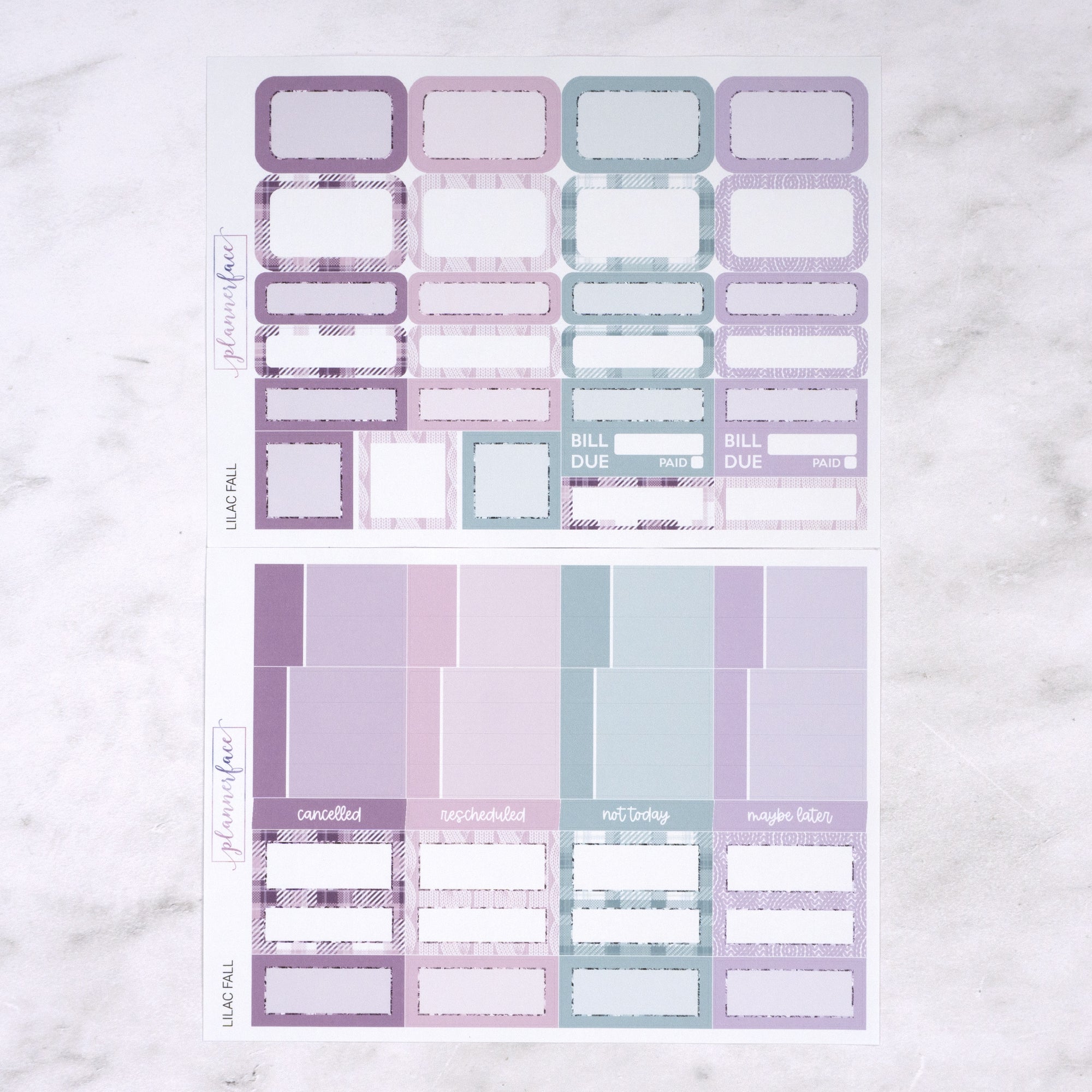 Lilac Fall Weekly Sticker Kit