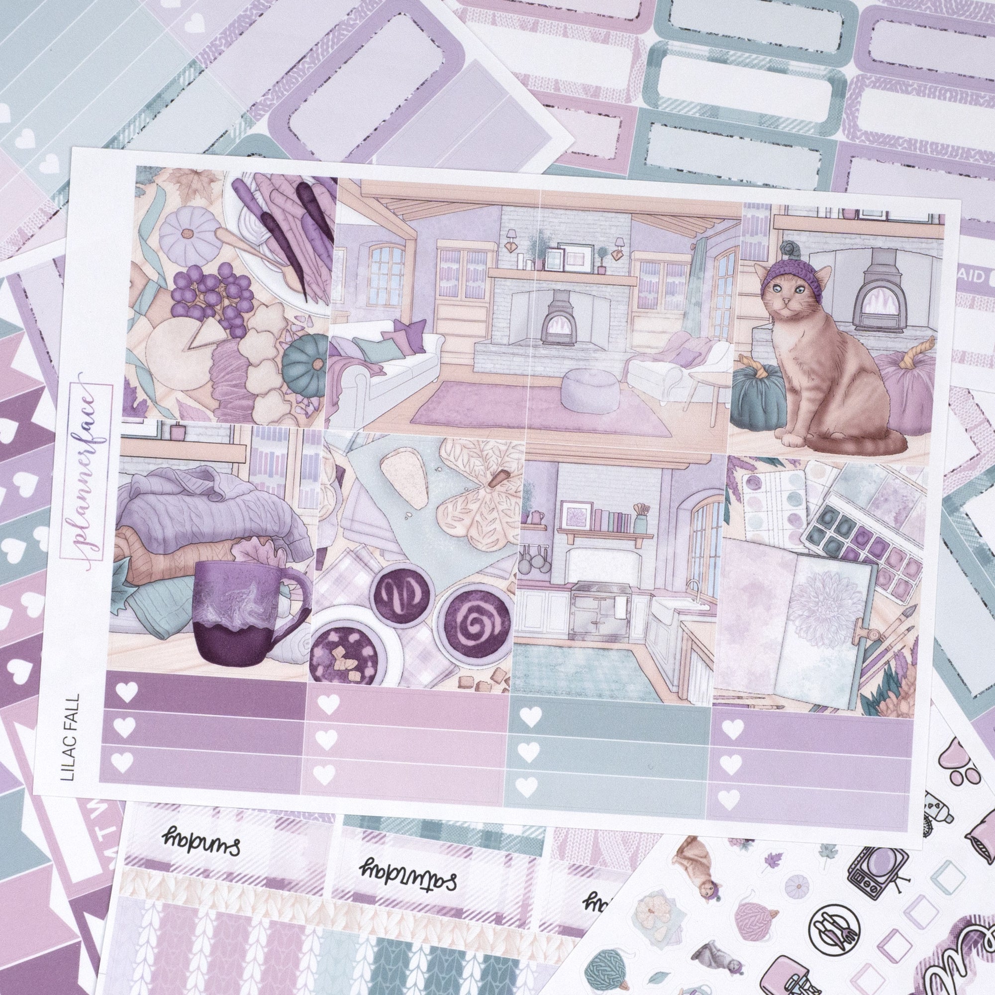 Lilac Fall Weekly Sticker Kit