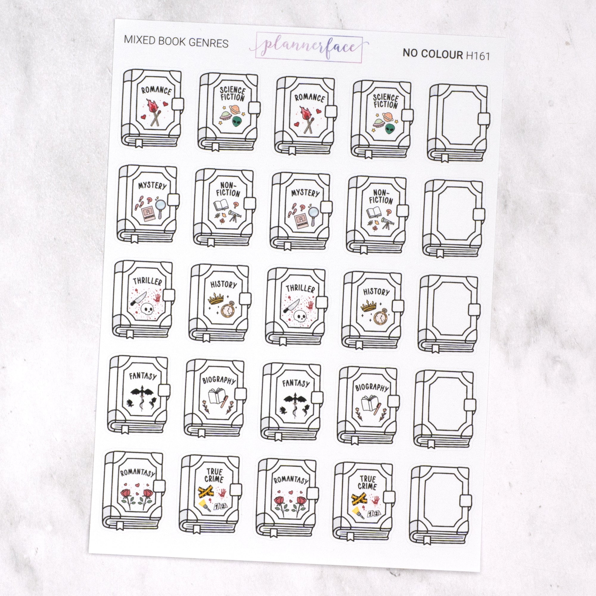 Book Reading Genre Journalling Stickers
