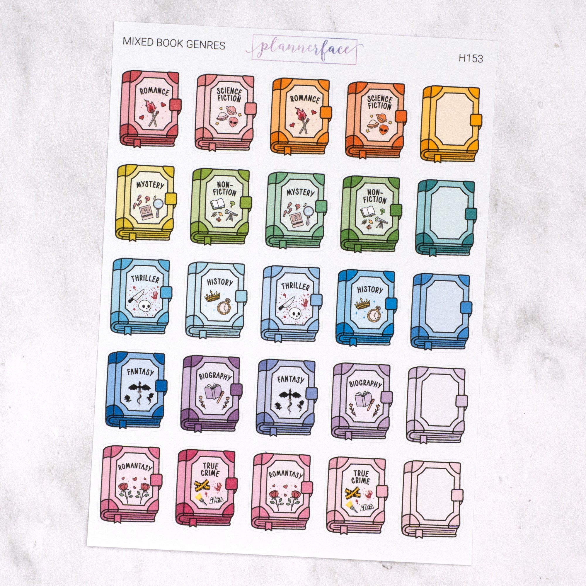 Book Reading Genre Journalling Stickers