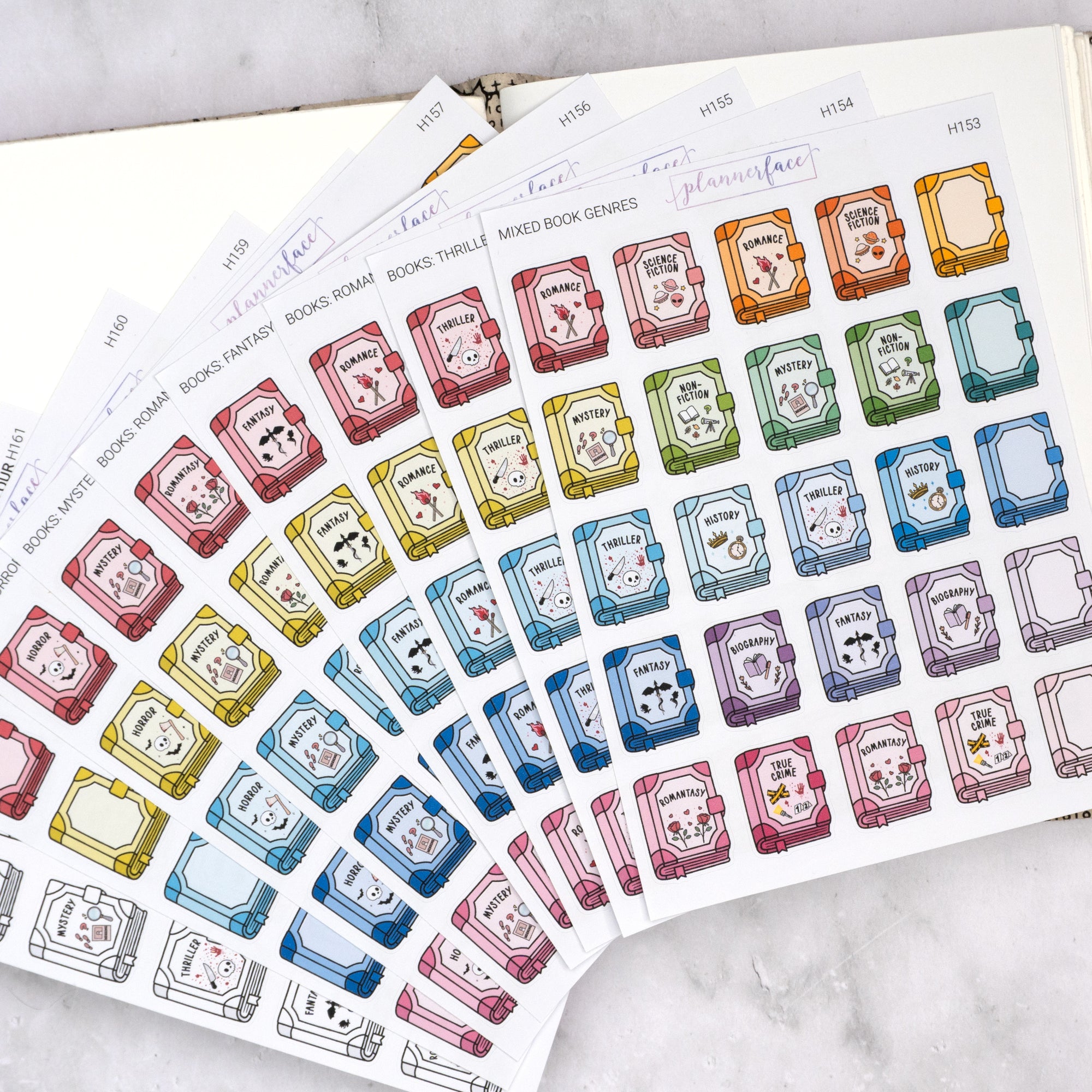 Book Reading Genre Journalling Stickers