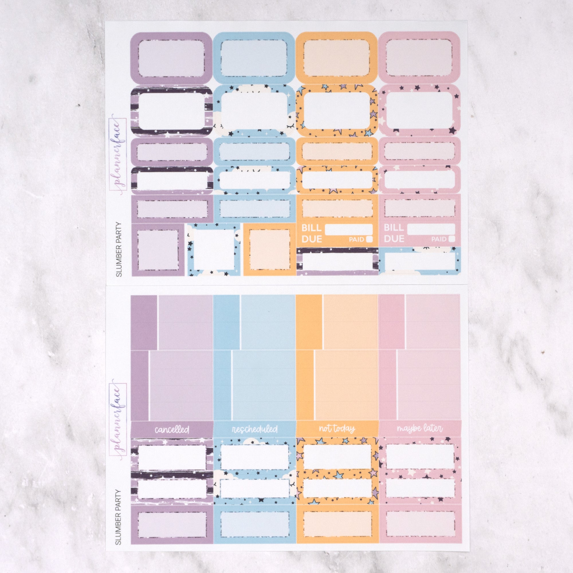 Slumber Party Weekly Sticker Kit