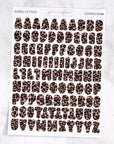 Patterned Bubble Letter Alphabet Journalling Stickers