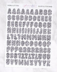 Patterned Bubble Letter Alphabet Journalling Stickers