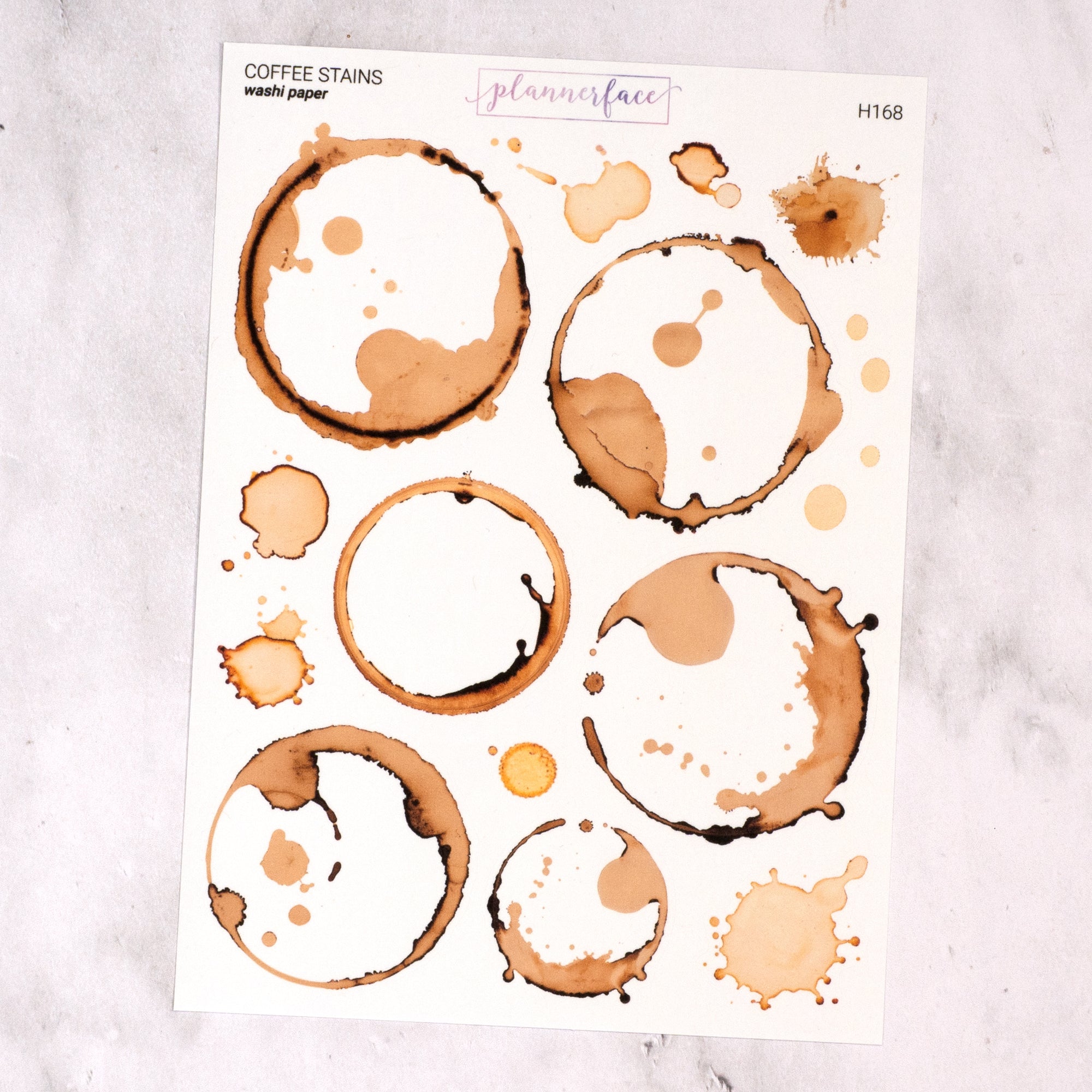 Coffee Cup Stain Journalling Stickers