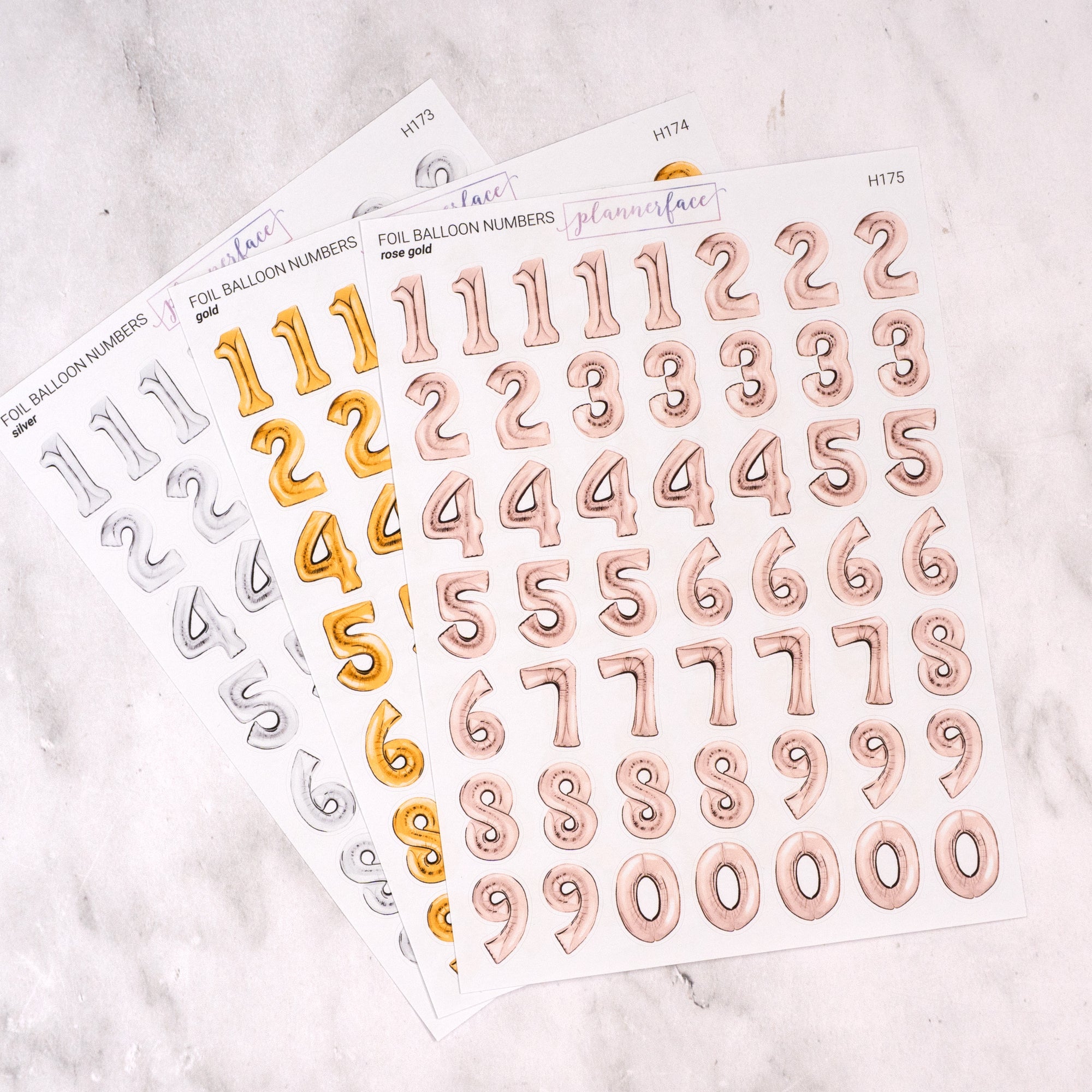 Foil Balloon Number Journalling Stickers