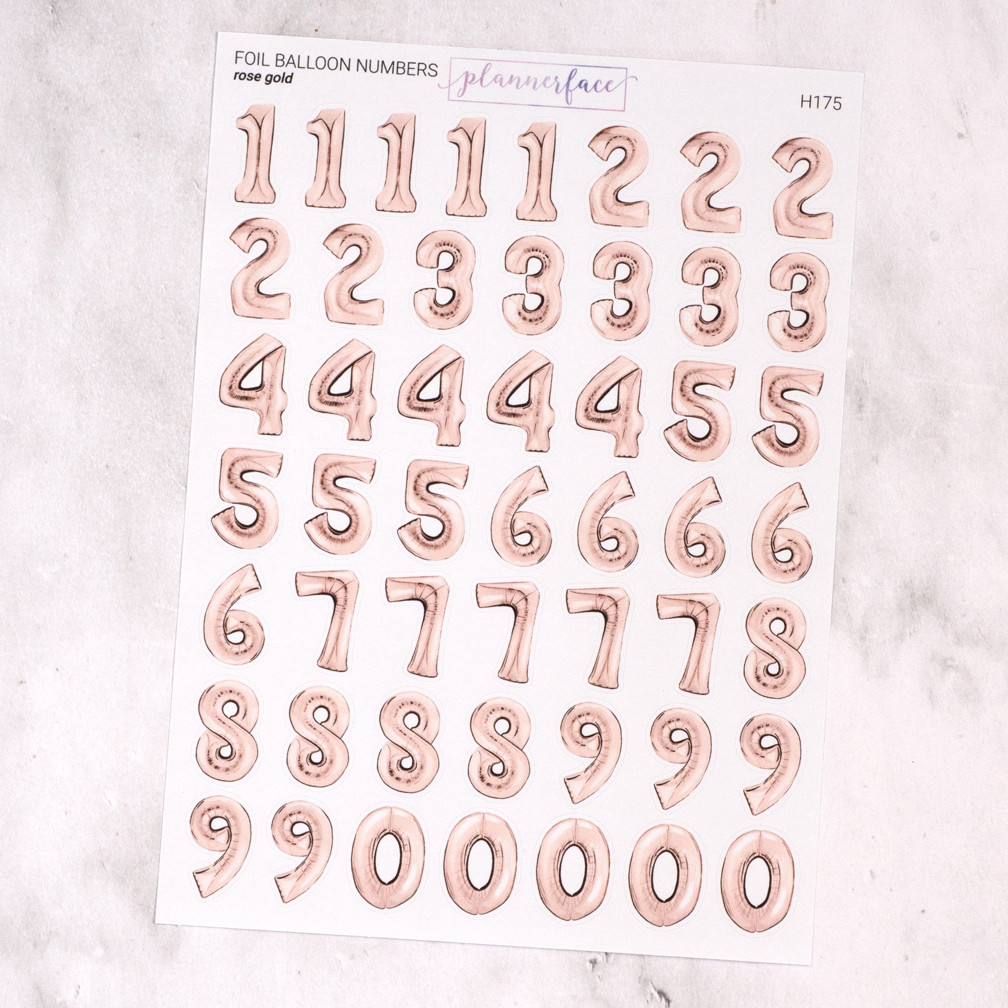 Foil Balloon Number Journalling Stickers