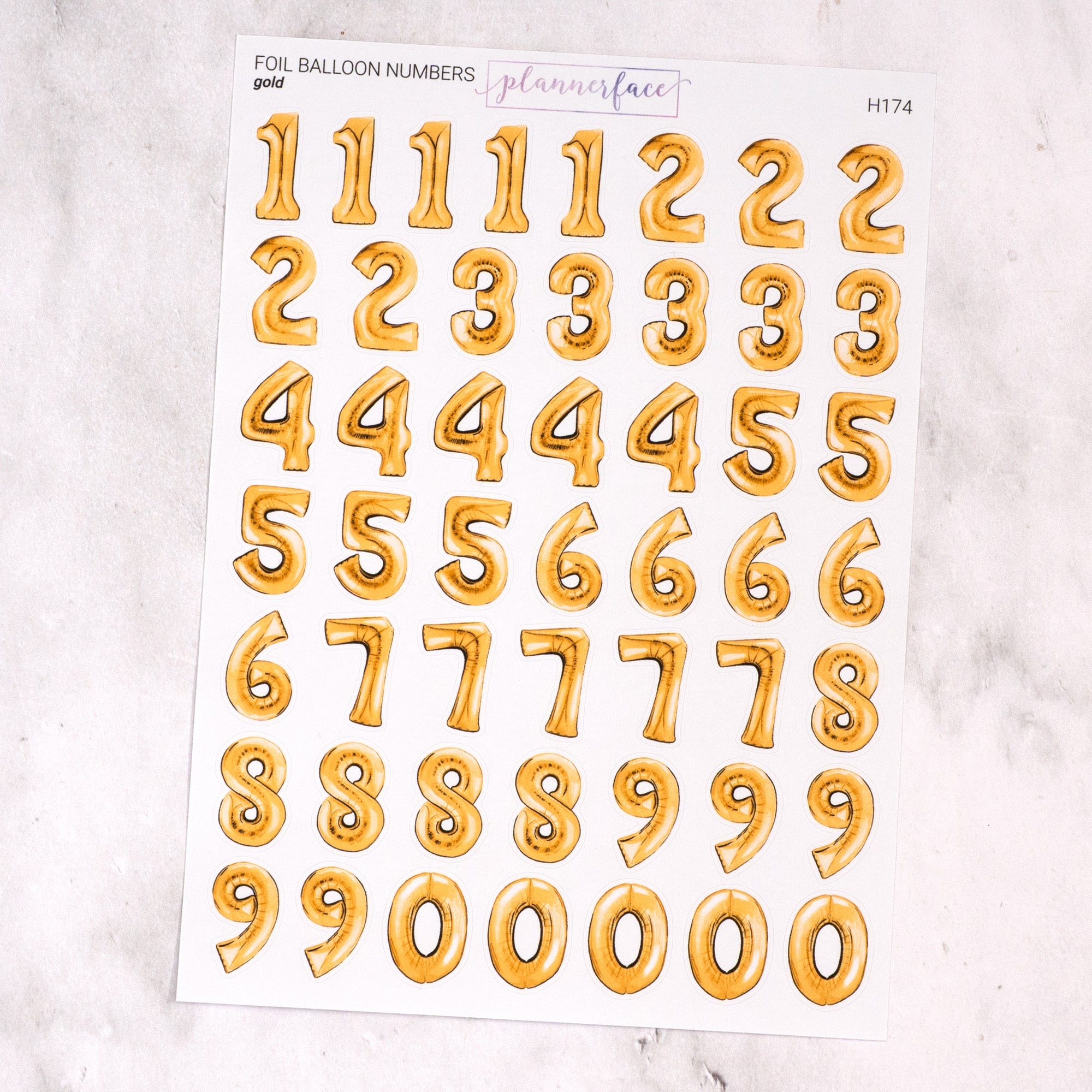 Foil Balloon Number Journalling Stickers