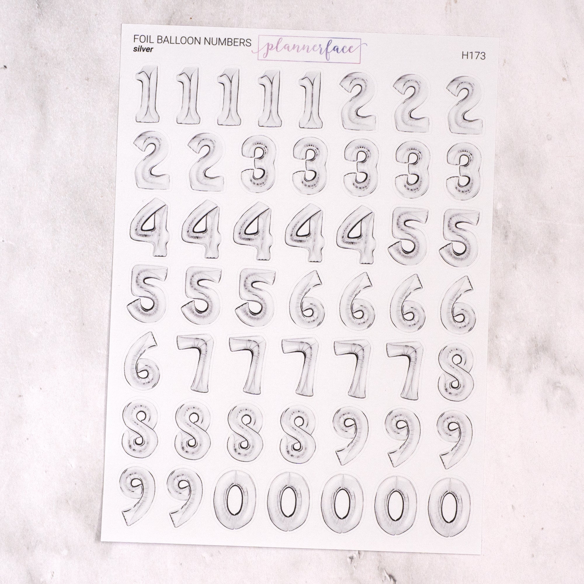 Foil Balloon Number Journalling Stickers
