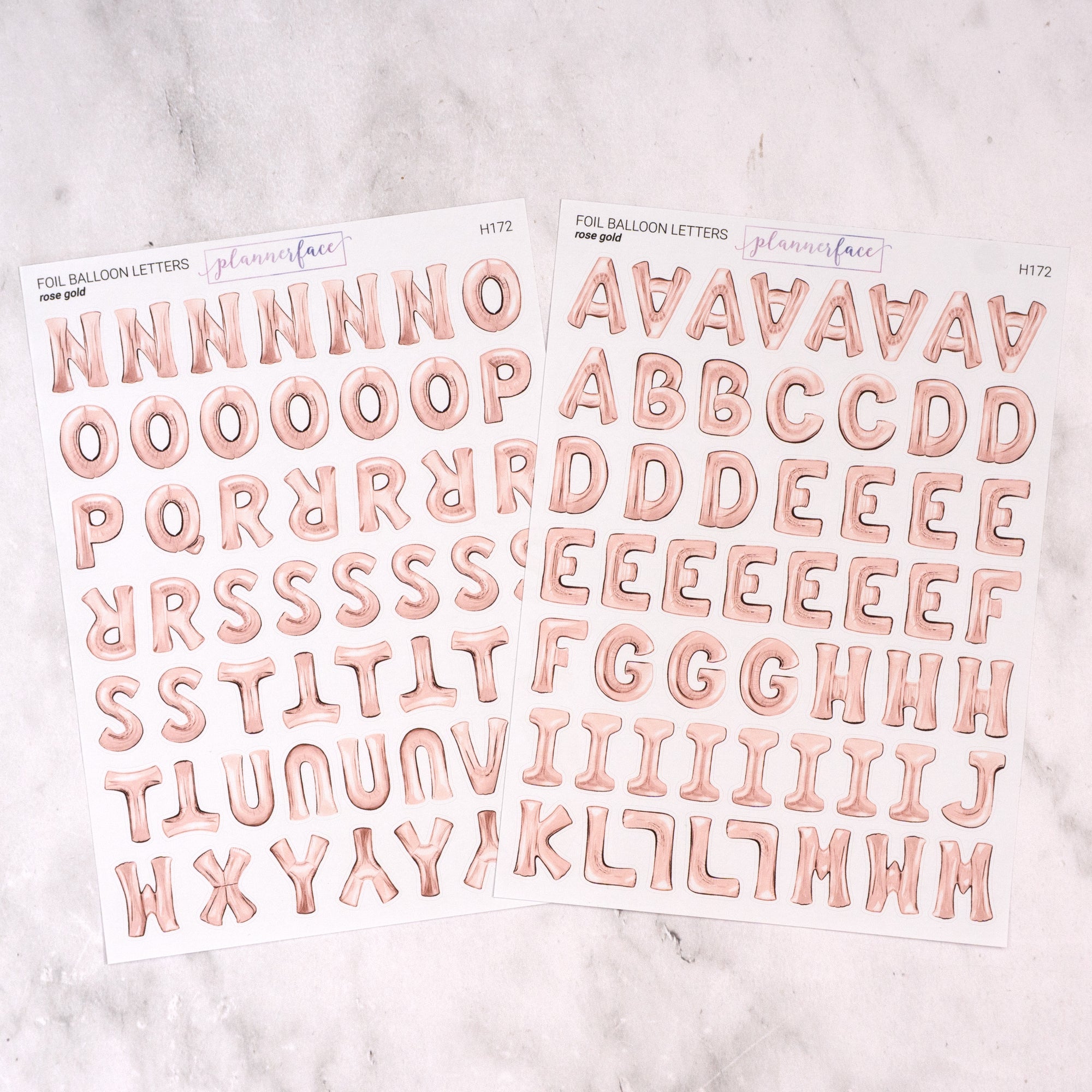 Foil Balloon Letter Alphabet Journalling Stickers (2 Sheets)