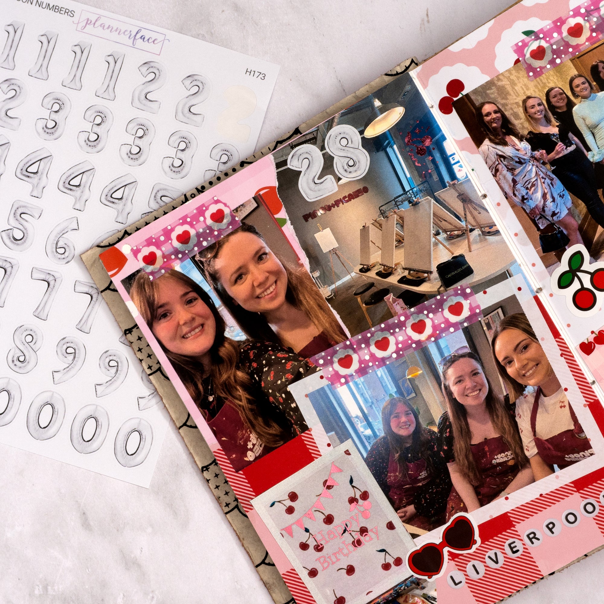 Foil Balloon Number Journalling Stickers