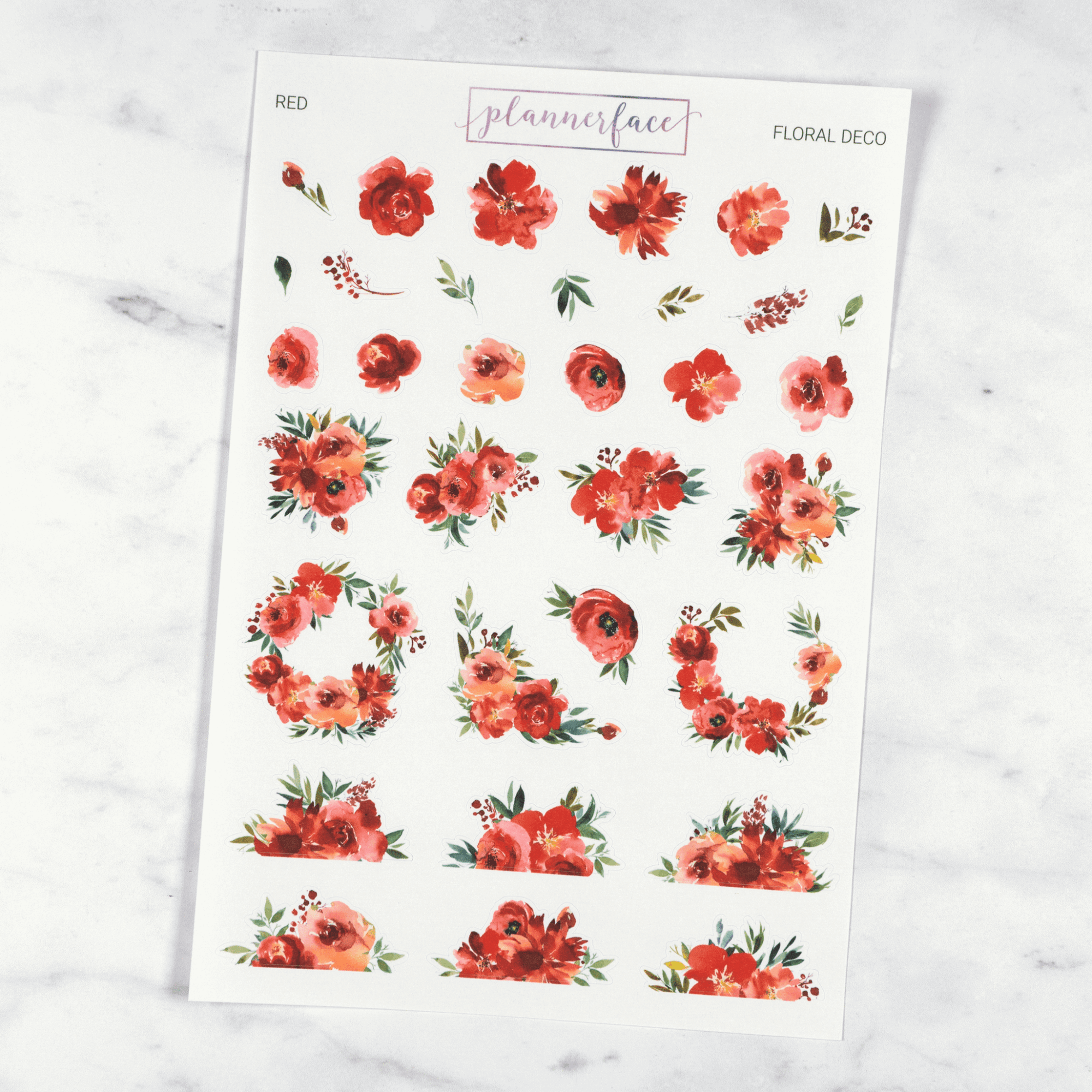 12 Sheet Floral Deco Bundle | Multicolour by Plannerface
