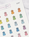 Bear Candle Multicolour Doodles by Plannerface