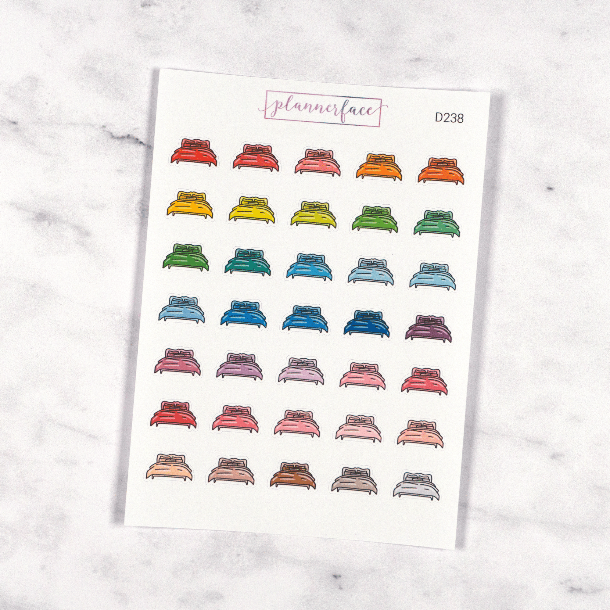 Bed Multicolour Doodles by Plannerface