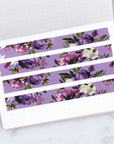 Believe | Silver Foiled Purple Floral Washi Tape by Plannerface