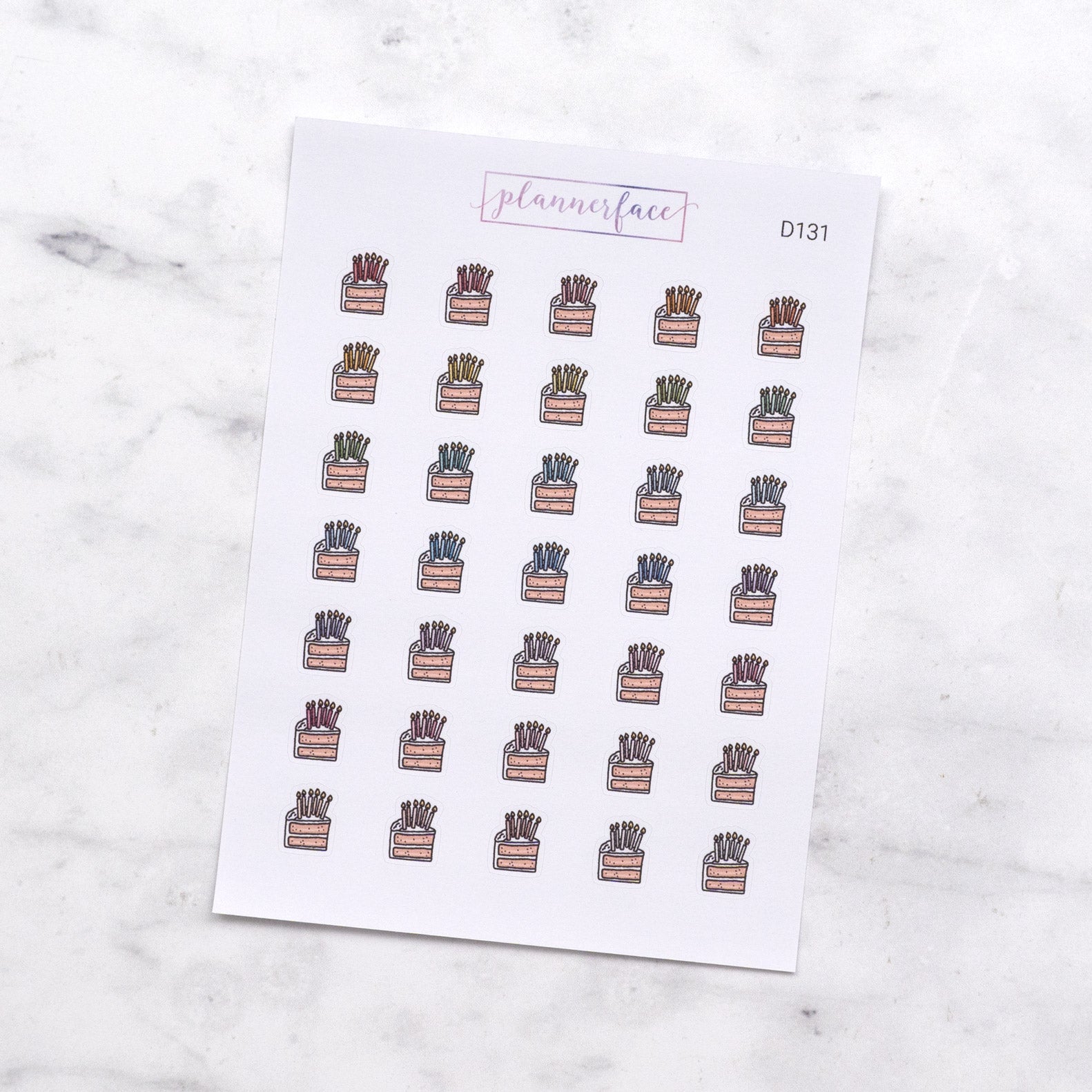 Birthday Cake Slice Doodle Stickers