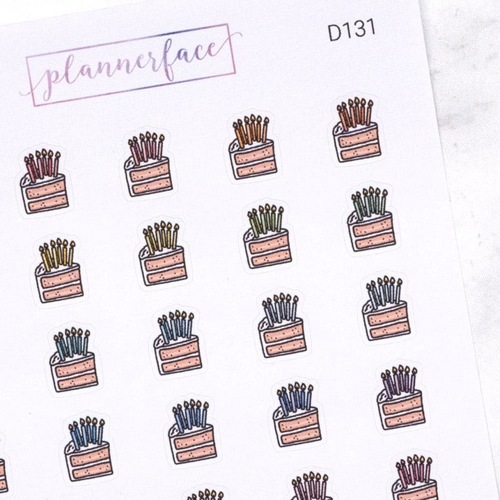 Birthday Cake Slice Doodle Stickers