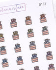 Birthday Cake Slice Doodle Stickers