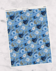 Blue & Navy Floral | Washi Tape Strips by Plannerface