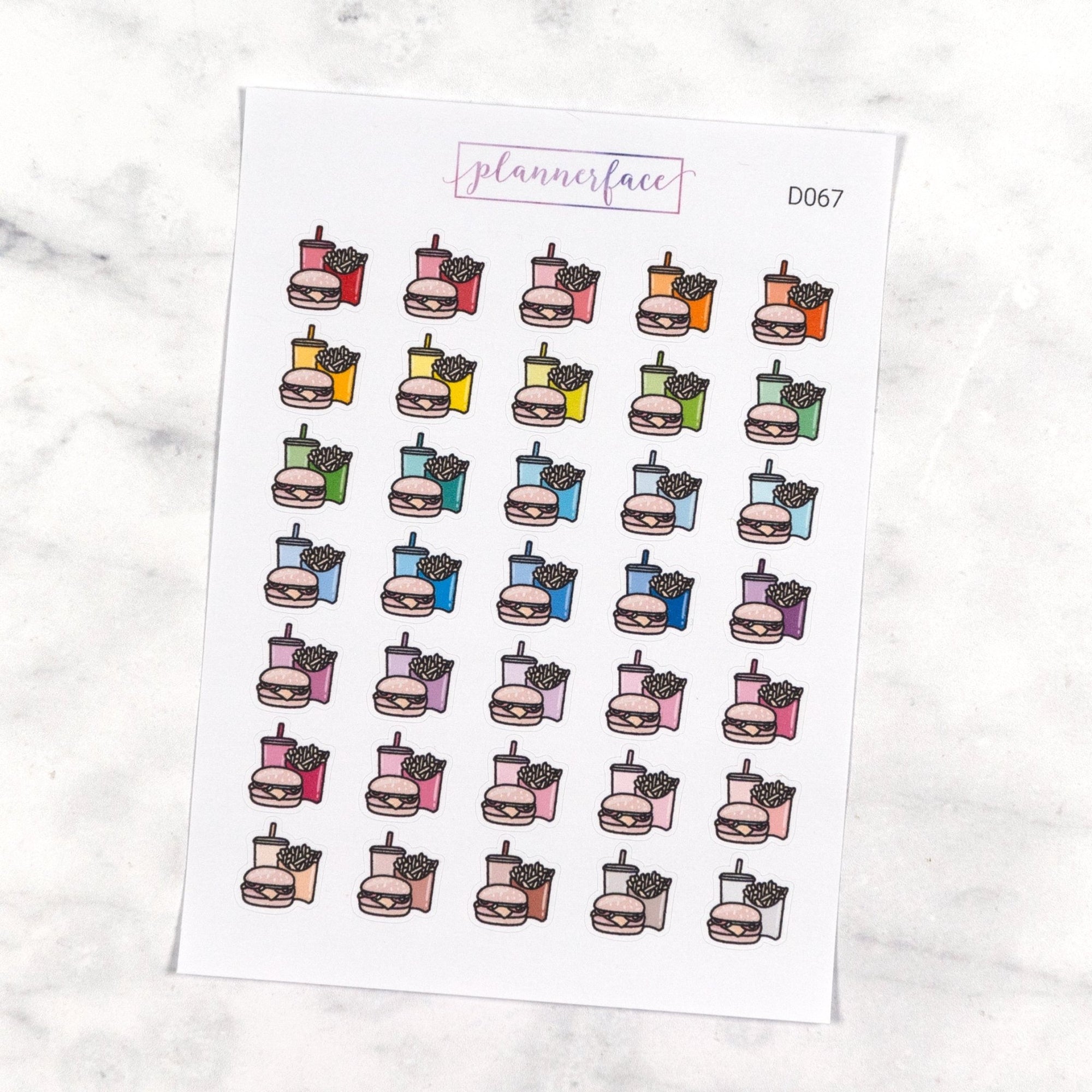 Burger Meal Multicolour Doodles by Plannerface