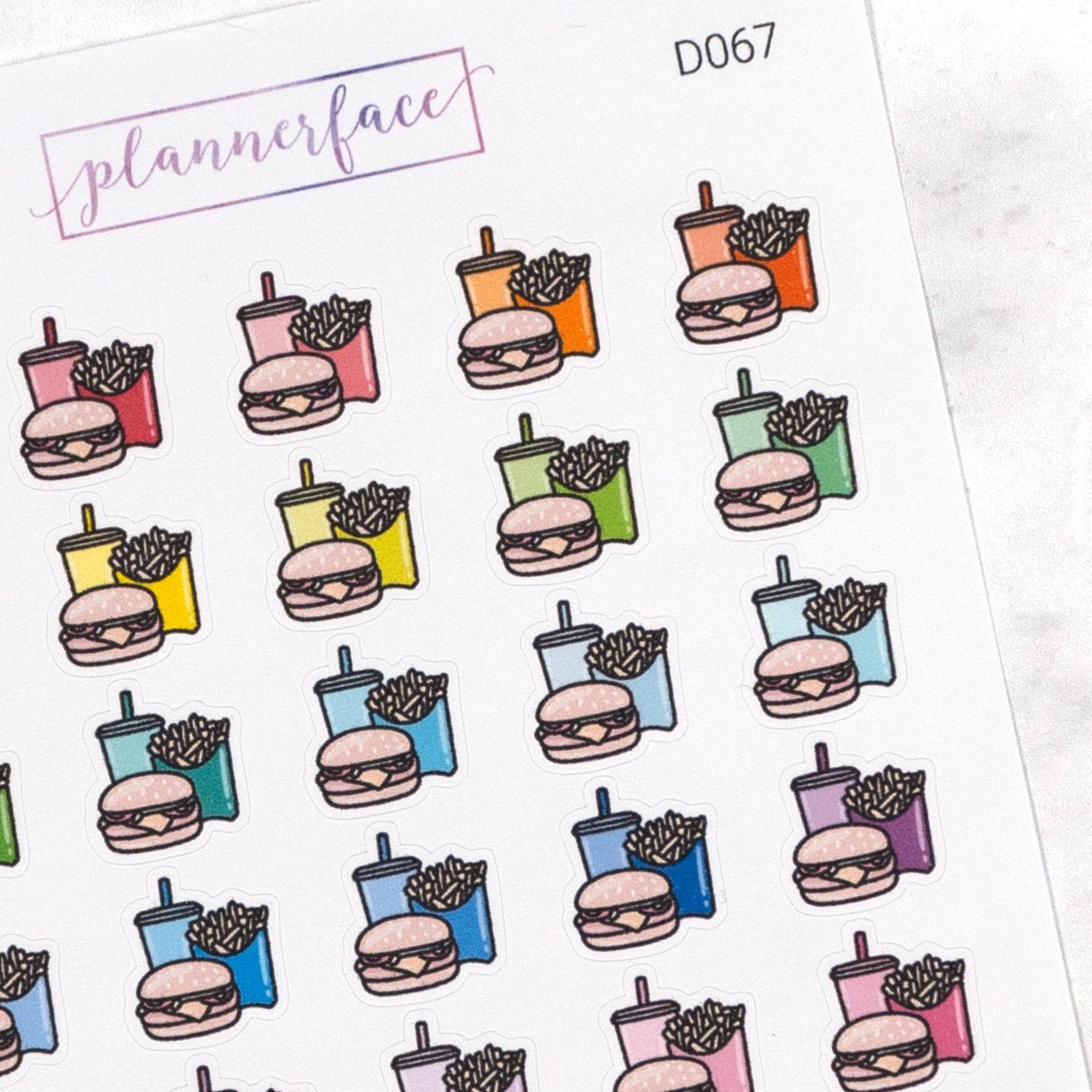 Burger Meal Multicolour Doodles by Plannerface