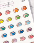 Coffee & Croissant Multicolour Doodles by Plannerface
