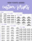 Custom Script Stickers by Plannerface